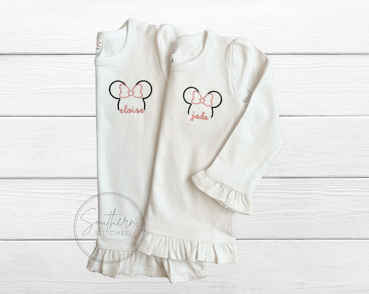 Minnie/ Mickey Outline Tee