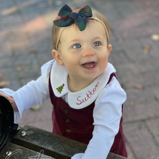 Personalized Christmas Peter Pan Collar Top/Bodysuit